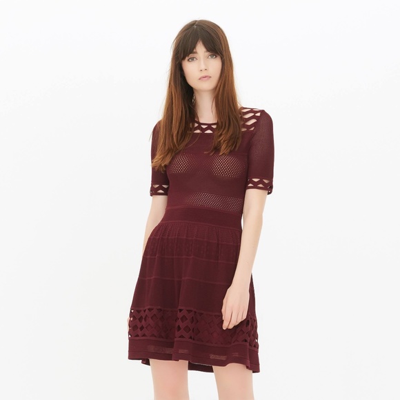 NWT Sandro Burgundy Bridget dress - Picture 4 of 8